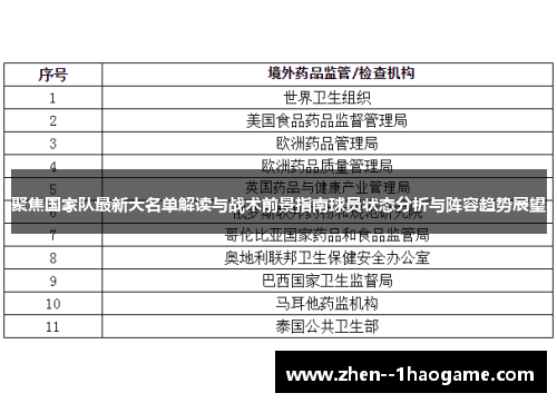 聚焦国家队最新大名单解读与战术前景指南球员状态分析与阵容趋势展望